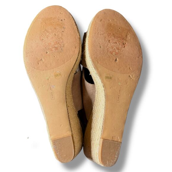 Vince Camuto Espadrille Wedge Sandals Womens Beige Suede Sling Back 10M - Picture 7 of 9
